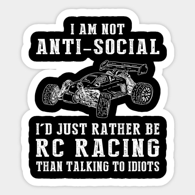 Racing Past Nonsense - Embrace the RC Car Humor! Sticker by MKGift